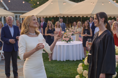 At my graduation party, my stepmother raised a crystal glass in our perfect American backyard to announce I was being kicked out of “our” beautiful house